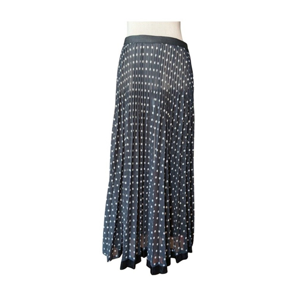 Comme des Garcons‎ Polka Dot Pleated Maxi Skirt Size S Black White